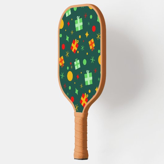 Fun Playful Christmas Pattern Pickleball Schläger (Links)