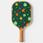 Fun Playful Christmas Pattern Pickleball Schläger (Rückseite)