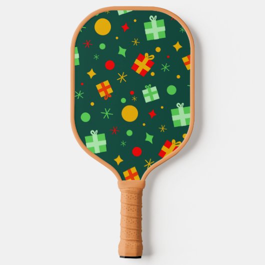 Fun Playful Christmas Pattern Pickleball Schläger (Rückseite)