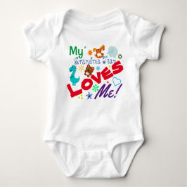 Fun Playful Colorful My Grandma Loves Me Baby Strampler