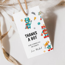 Fun Playful Robots Geburtstagsgeschenk-Tag