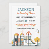 Fun Playground Geburtstagsparty Einladung (Vorne/Hinten)