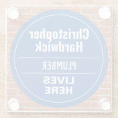 Fun Plumber Wall Plaque Style Glass Untersetzer (Rückseite)