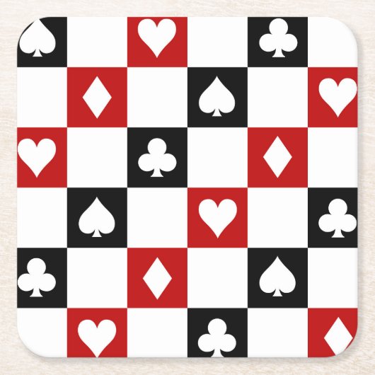 Fun Poker Party Anzug Muster Untersetzer (Vorderseite)