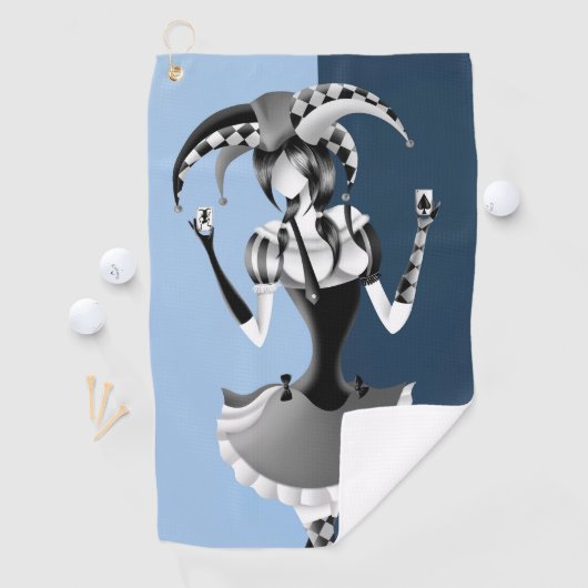 Fun Poker Playing Jester Golfhandtuch (Insitu)