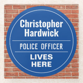 Fun Police Officer Wall Plaque Style Glass Unterse Glasuntersetzer