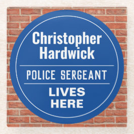 Fun Police Sergeant Wall Plaque Stil Glasuntersetzer