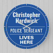 Fun Police Sergeant Wall Plaque Stil große Uhr