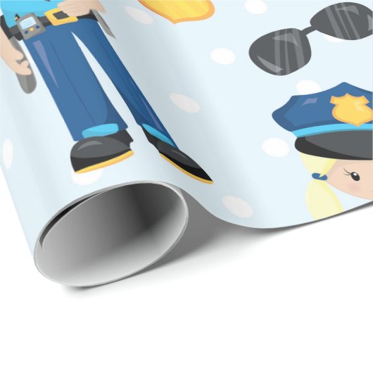 Fun Policeman Muster Party Packpapier (Rolleneckpunkt)