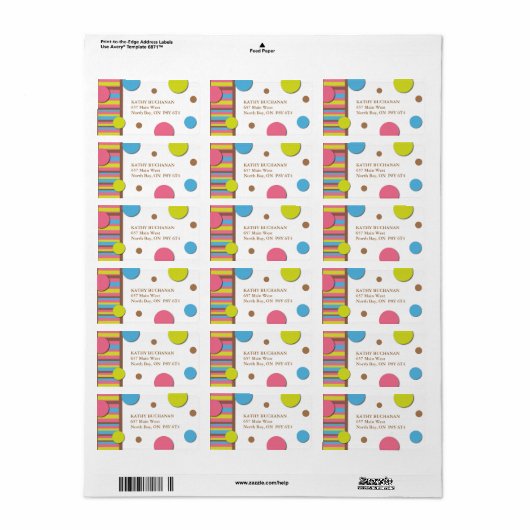 Fun Polk a Dot Address Labels Adressaufkleber (Vorne)