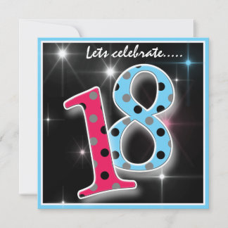 Fun Polka Dot 18. Geburtstagsparty Einladung