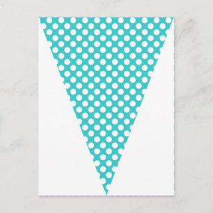 Fun Polka Dot Aquamarine farbenfrohe Flag Bunting Postkarte