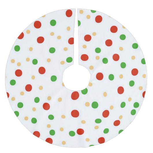 Fun Polka Dot Christmas Polyester Weihnachtsbaumdecke (Vorderseite)