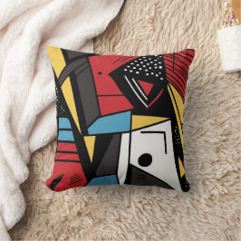 Fun Polka Dot Geometric Cubist Abstrakt Kissen