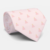 Fun Polka Dot Pattern Pastell Blush Pink Weihnacht Krawatte (Gerollt)
