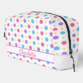 Fun Polka Dot Pink Lila Blue Waschbeutel (Rechte Ecke)