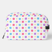 Fun Polka Dot Pink Lila Blue Waschbeutel (Rückseite)