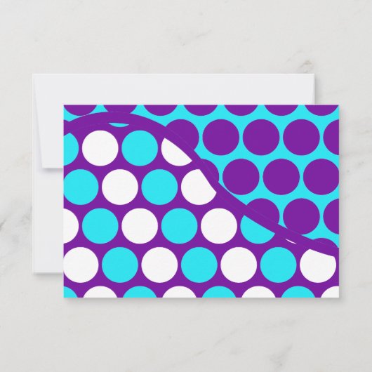 Fun Polka Dot Wave Muster RSVP Karten (Rückseite)