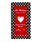 Fun Polka Dot Wedding Mini Wine Label (Vorne)