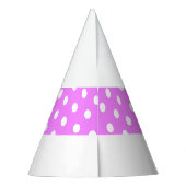 Fun Polka Dots Candy Pink Stripe Weiß Hintergrund Partyhütchen (Rückseite)