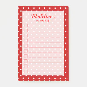Fun Polka Dots   Personalisiert zu erledigende Lis Post-it Klebezettel