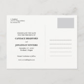 Fun Polka Dots Pinsel Skript-Foto Save the Date Ankündigungspostkarte (Rückseite)