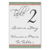 Fun Polka Dots Stilvolle Bunco Table Card #2 Tischnummer (Rückseite)