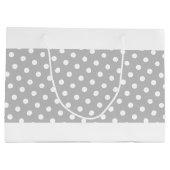 Fun Polka Punkte auf hellgrauen, weißen Streifen Große Geschenktüte (Rückseite)