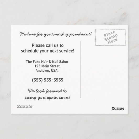 Fun Polnischer Nagel oder Hagelsalon Erinnerung Postkarte (Rückseite)