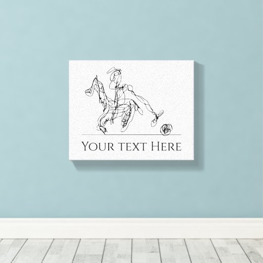 Fun Polo Player & Pferd Leinwanddruck (Insitu (Holzboden))