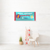 Fun Pool Beach Swim Party Personalisiert Banner (Insitu)
