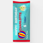 Fun Pool Beach Swim Party Personalisiert Banner (Vertikal)