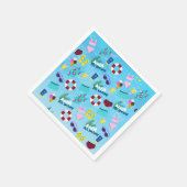 Fun Pool Birthday Party Muster Serviette (Ecke)