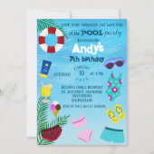 Fun Pool Geburtstagsparty Einladung (Vorderseite)