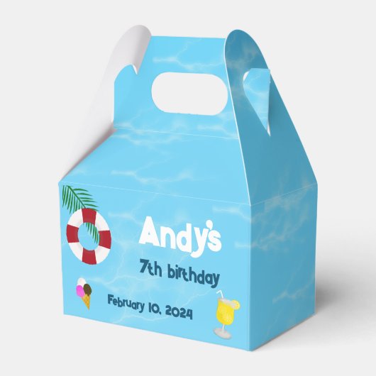 Fun Pool Geburtstagsparty Gefallen Box Geschenkschachtel (Vorderseite)