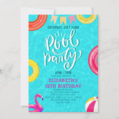 Fun Pool Party Birthday Invitation – Summer Splash Einladung (Vorderseite)