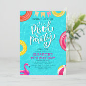 Fun Pool Party Birthday Invitation – Summer Splash Einladung (Stehend Vorderseite)