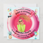 Fun Pool Party Cocktails Ananas Sweet 16 Foto Einladung (Vorderseite)