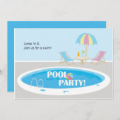 Fun Pool Party Einladung (Vorne/Hinten)