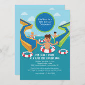 Fun Pool-Party Einladung (Vorne/Hinten)