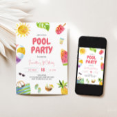 Fun Pool Party Geburtstag Einladung