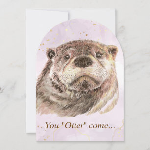 Fun Pool Party Geburtstag Niedlichen Otters einlad Einladung