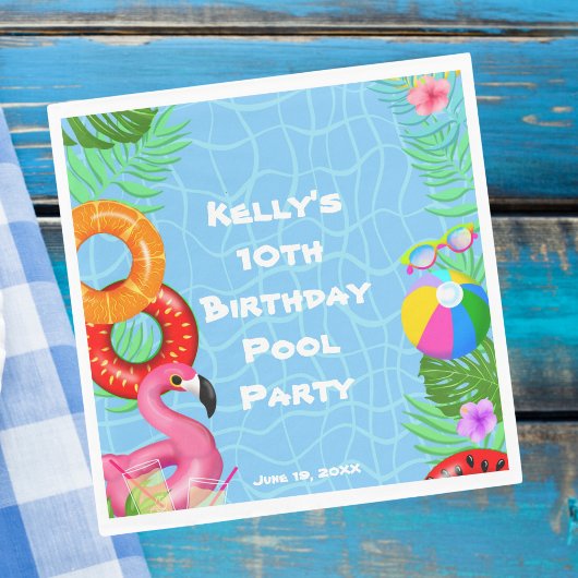Fun Pool Party Schwimmen Geburtstag Serviette