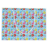 Fun Pool Party Schwimmmuster Große Geschenktüte (Rückseite)