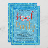 Fun Pool Party Wasserthema Einladung (Vorne/Hinten)