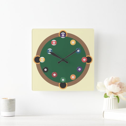Fun Pool Table Quadratische Wanduhr (Zuhause)