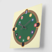 Fun Pool Table Quadratische Wanduhr (Winkel)