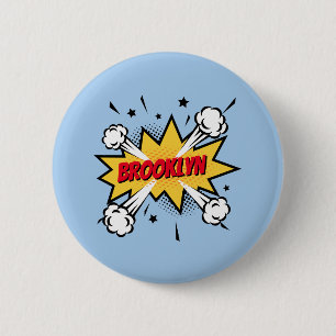 Fun Pop Art Comic Buch Stil callout Logo Button