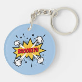 Fun Pop Art Comic Buch Stil callout Logo Schlüsselanhänger (Rückseite)