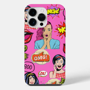 Fun Pop Art Vibrant Kunstwerk niedlich Pink mädche iPhone 14 Pro Max Hülle